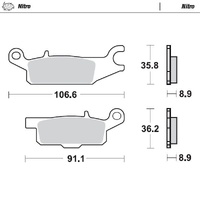 Moto Master Rear Right Nitro Brake Pad for Yamaha YFM 550 F Grizzly 2009-2015