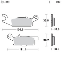 Moto Master Rear Nitro Brake Pad for Yamaha YFM 700 F Grizzly 2007-2024
