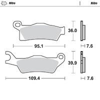 Moto Master Front Right Nitro Brake Pad for Bombardier / CAN AM Outlander Max 800 EFI 2013-2015