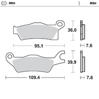 Moto Master Rear Right Nitro Brake Pad for Bombardier / CAN AM Renagade 850 EFI 2016-2017
