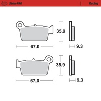 Moto Master Rear Racing Brake Pad for Tm RACING MX 250 F 2005-2012