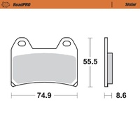 Moto-Master Front Right Sintered Brake Pads for Ducati SS 800 Supersport 2003-2004