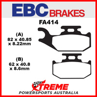 For Suzuki LT-A 500 King Quad 09-15 EBC Organic Carbon Front Right Brake Pads, FA414TT