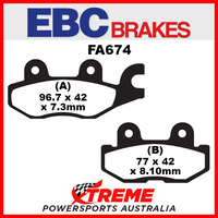 Yamaha YXM 700 E Viking 2016 EBC Copper Sintered Rear Left Brake Pads, FA674R