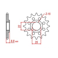 MTX 15 Tooth Front Sprocket for Husqvarna FC350 2014-2023