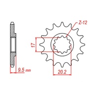 MTX 15 Tooth Front Sprocket for KTM 85 SX (Small Wheel) 2003-2007