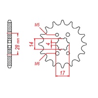 MTX 14 Tooth Front Sprocket for Honda CRF125F 2013-2023