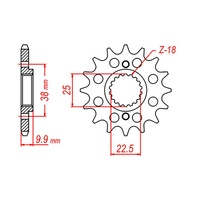 MTX 15 Tooth Front Sprocket for BMW G450X 2008-2011
