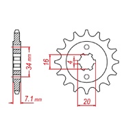 MTX 14 Tooth Front Sprocket for KTM 200 Duke 2012-2019