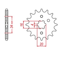 MTX 17 Tooth Front Sprocket for Yamaha DT175 1974-1977