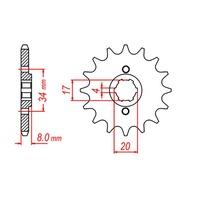 MTX 12 Tooth Front Sprocket for Honda CA250TS REBEL 1994-2000