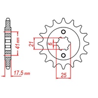 MTX 15 Tooth Front Sprocket for Honda GB500 TT 1989-1991