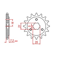 MTX 14 Tooth Front Sprocket for Suzuki DR600S 1985-1986