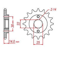 MTX 15 Tooth Front Sprocket for Ducati 750 F1 1987-1989
