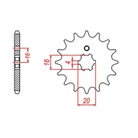 MTX 14 Tooth Front Sprocket for Suzuki RM65 2003-2006
