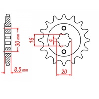 MTX 12 Tooth Front Sprocket for Husqvarna WR125 1992