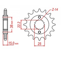 MTX 15 Tooth Front Sprocket for Ducati 907 Paso 1991-1993