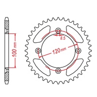 MTX 47 Tooth Rear Sprocket for Yamaha YZ65 2019-2023