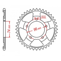 MTX 42 Tooth Rear Sprocket for Honda NSR250 MC18 1988-1989