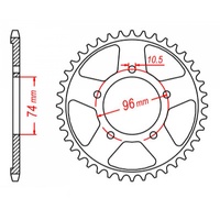 MTX 40 Tooth Rear Sprocket for Honda CBR400RR 1989