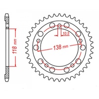 MTX 39 Tooth Rear Sprocket for Honda CBR400RR 1996