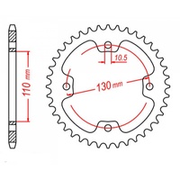 MTX 38 Tooth Rear Sprocket for Kawasaki KFX450R 2WD 2008-2011