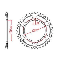 MTX 48 Tooth Rear Sprocket for FZR400 RR 1987-1992