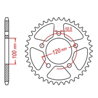 MTX 40 Tooth Rear Sprocket for Aprilia Pegaso 650 Strada 2005-2011