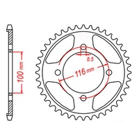 MTX 51 Tooth Rear Sprocket for Kawasaki KLX140R Small Wheel 2021-2023