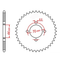 MTX 22 Tooth Rear Sprocket for Kawasaki KFX80 2003-2006