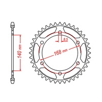 MTX 41 Tooth Rear Sprocket for BMW F650GS (800cc) 2013