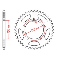 MTX 49 Tooth Rear Sprocket for Kawasaki KX60 1994-2004