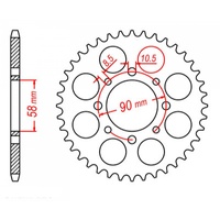 MTX 45 Tooth Rear Sprocket for KTM 200 Duke 2012-2014