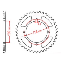 MTX 48 Tooth Rear Sprocket for Kawasaki KX100 2012-2013