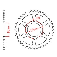 MTX 40 Tooth Rear Sprocket for Kawasaki ER6N ABS 2013-2014