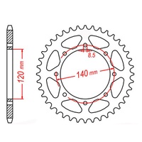 MTX 45 Tooth Rear Sprocket for Kawasaki KLE500 2004-2008