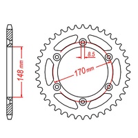 MTX 45 Tooth Rear Sprocket for Suzuki DR600S 1989