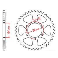 MTX 44 Tooth Rear Sprocket for Suzuki DR125F 1984