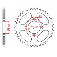 MTX 43 Tooth Rear Sprocket for Suzuki GN125 2001-2009