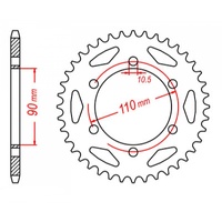 MTX 34 Tooth Rear Sprocket for Yamaha XS500 (SPOKE WHEEL) 1975-1977