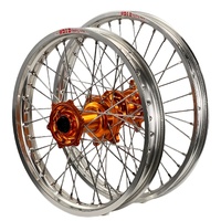 DID ENVY Silver/Orange 21/18 Wheel Set for Husaberg FXE 450 2003-2012