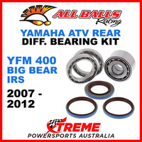 25-2098 Yamaha YFM 400 Big Bear IRS 07-12 ATV Rear Differential Bearing Kit