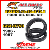 All Balls 55-117 For Suzuki GSXR750 1986-1987 Fork Oil Seal Kit 41x53x8/10.5
