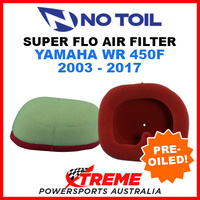 No Toil Yamaha WR450F 2003-2017 Super Flo Flame Resistant Air Filter Element