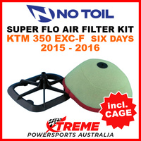 No Toil KTM 350EXC-F Six Days 2015-2016 Super Flo Kit Air Filter with Cage