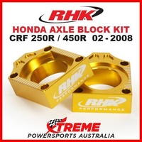 RHK MX AXLE BLOCK GOLD KIT HONDA CRF 250R CRF250R CRF450R 450R 2002-2008 MOTO
