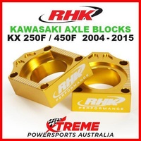 RHK MX AXLE BLOCK KIT GOLD KAWASAKI KXF 250 450 KX250F KX450F 2004-2015 MOTO