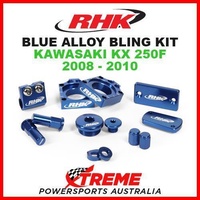 RHK MX BLUE ALLOY BLING KIT KAWASAKI KX250F KX 250F KXF250 2008-2010 DIRT BIKE