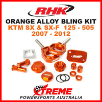 RHK MX ORANGE ALLOY BLING KIT KTM SX SXF 125 250 350 450 505 2007-2012 DIRT BIKE