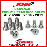 RHK FRONT + REAR HEAVY DUTY BRAKE DISC BOLTS KAWASAKI KLX450R KLX 450R 2008-2015